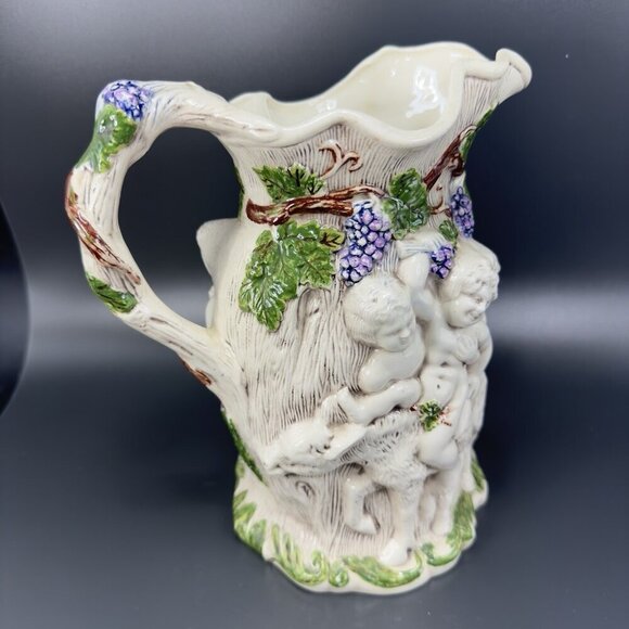 Vintage 1975 Hand Painted Ceramic Jug Pitcher Carafe Artist Signed Naked Men VTG - Picture 12 of 14